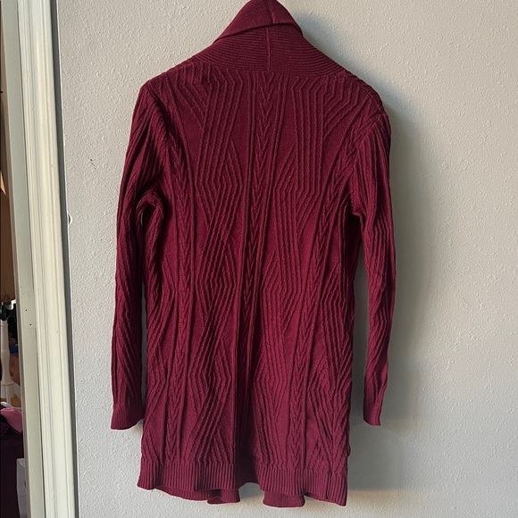 St. John's Bay Burgundy Knit cardigan - Picture 4 of 9